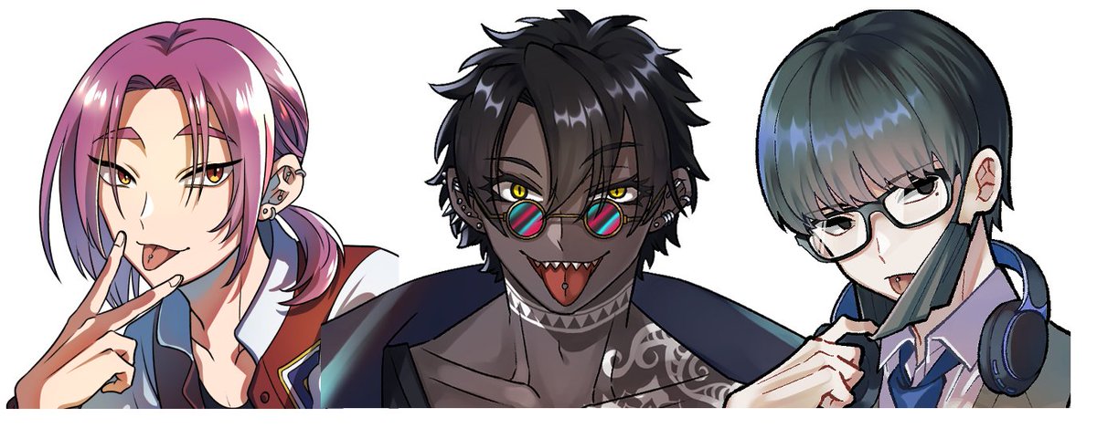 「自探舌ピ三銃士」|志摩👓のイラスト