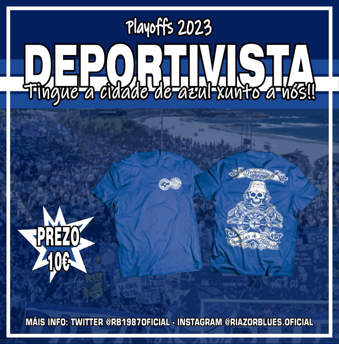 RB1987Oficial's tweet photo. WEB: Pódese comprar desde xa (NON SE FAN ENVÍOS) e recollela o venres no bar Brigantium (ALMIRANTE CADARSO 4) de 18:00 a 21:30 ou o sábado de 20:00 a 21:30.

O domingo na previa na rúa San Xoán poderás comprala in situ.
O DOMINGO NON SE ENTREGAN CAMISETAS COMPRADAS POLA WEB. https://t.co/FJGtgCCvXA