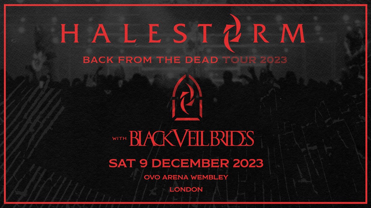 #AXSNEW @Halestorm have announced their 'Back From The Dead' Tour for 2023, with a stop at the @OVOArena Wembley for Saturday 9th December 2023 - joined by @blackveilbrides 🤘🤘🤘

⏰ Tickets are on sale Thursday, 10am
🎫 w.axs.com/kwT150Oy2vm