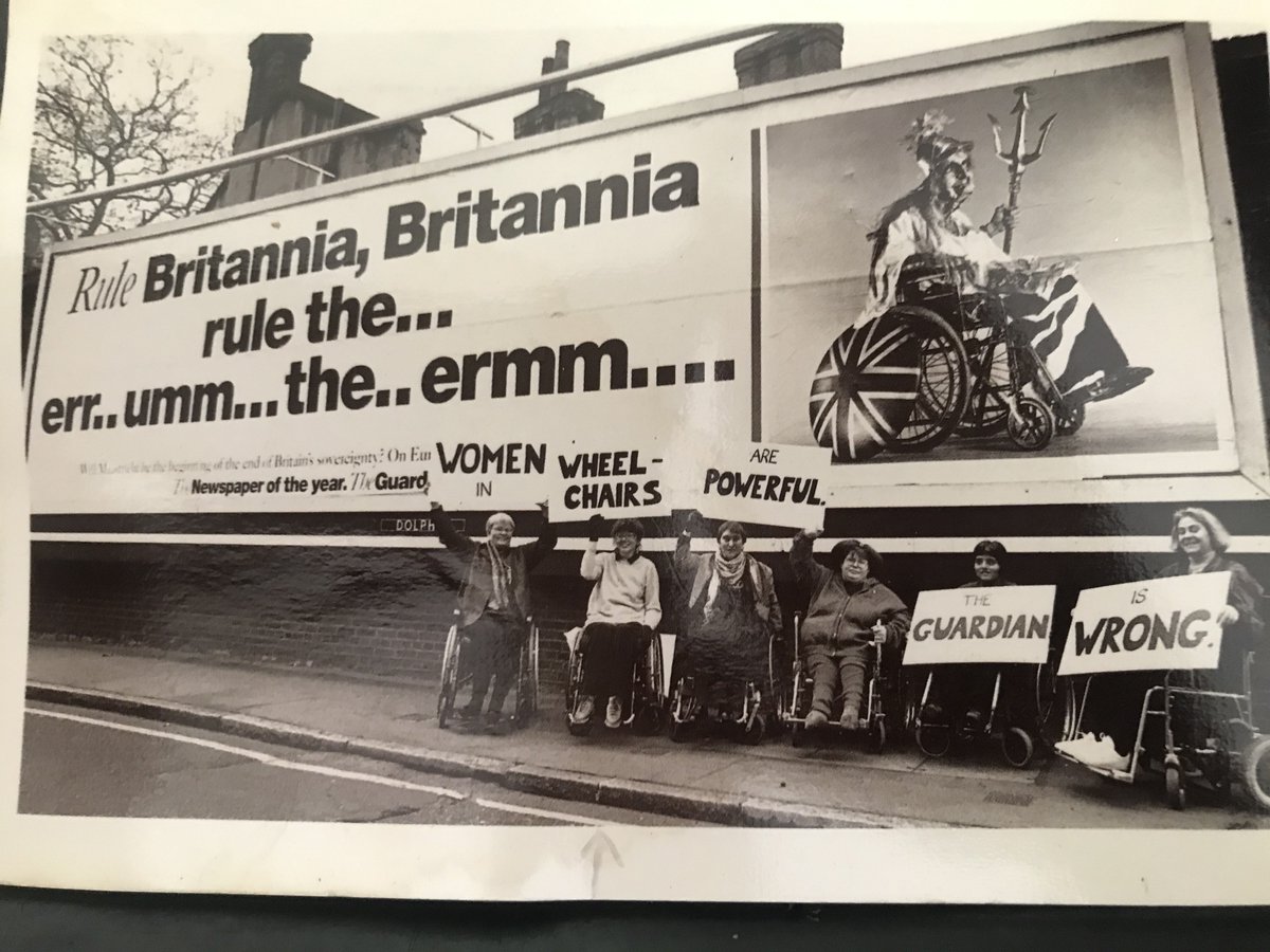 Today there is a celebration of the life of my lovely friend, Lois Keith, who died recently.  I can't be there but will spend the day remembering her. One of my many memories of Lois is the picture campaign we did against a Guardian poster. (Our photo was by Brenda Prince)