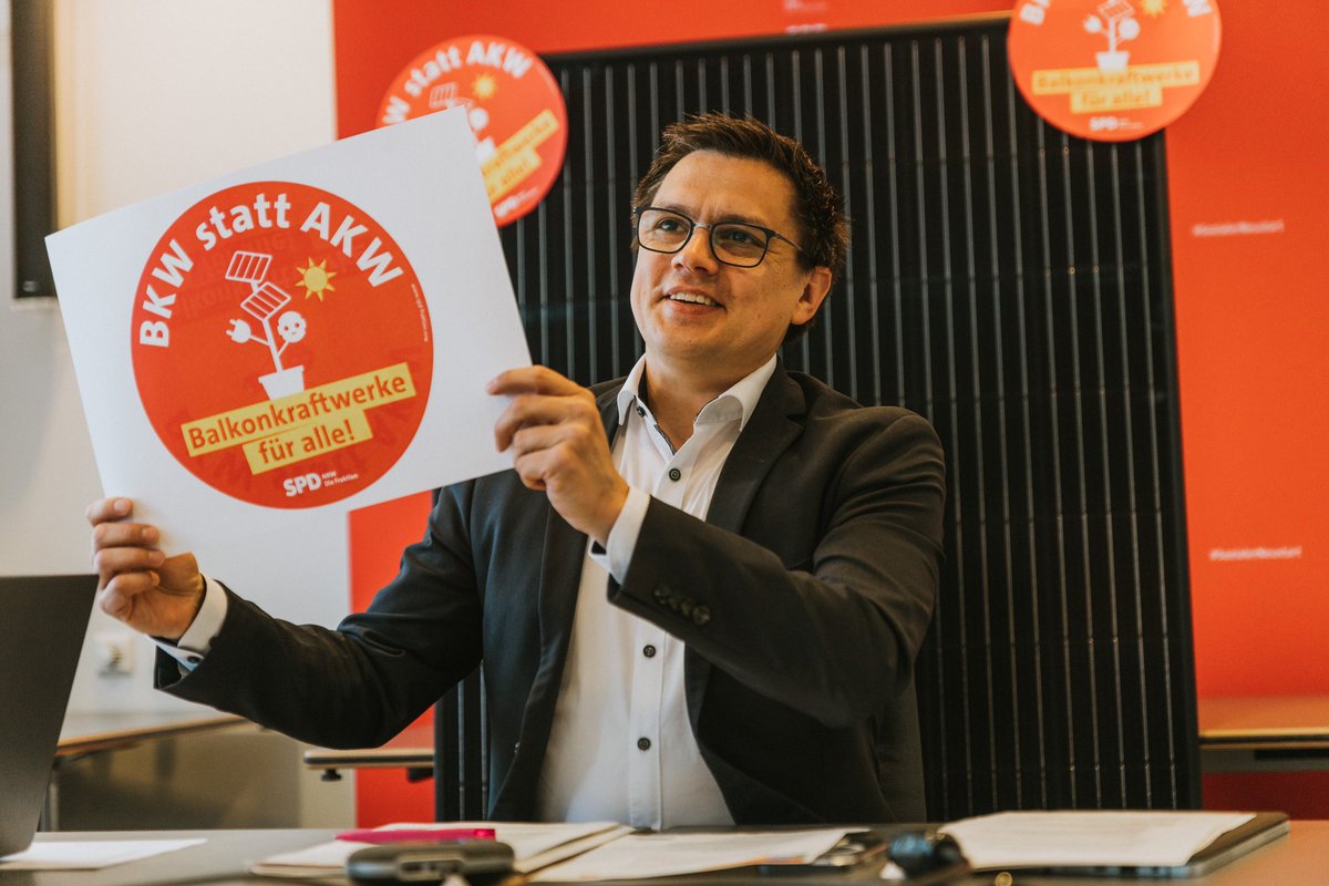 SPD-Fraktion im Landtag NRW (@spd_fraktion_nw) on Twitter photo BKW statt AKW – Balkonkraftwerke für alle! Unser stellvertretender Vorsitzende <a href="/alexander_vogt/">Alexander Vogt</a> stellt im Pressegespräch unsere Anträge zu Gunsten von Mieter*innen vor, um sie stärker von der Energiewende profitieren zu lassen. #BKWstattAKW #LtNRW BKW statt AKW – Balkonkraftwerke für alle! Unser stellvertretender Vorsitzende <a href="/alexander_vogt/">Alexander Vogt</a> stellt im Pressegespräch unsere Anträge zu Gunsten von Mieter*innen vor, um sie stärker von der Energiewende profitieren zu lassen. #BKWstattAKW #LtNRW