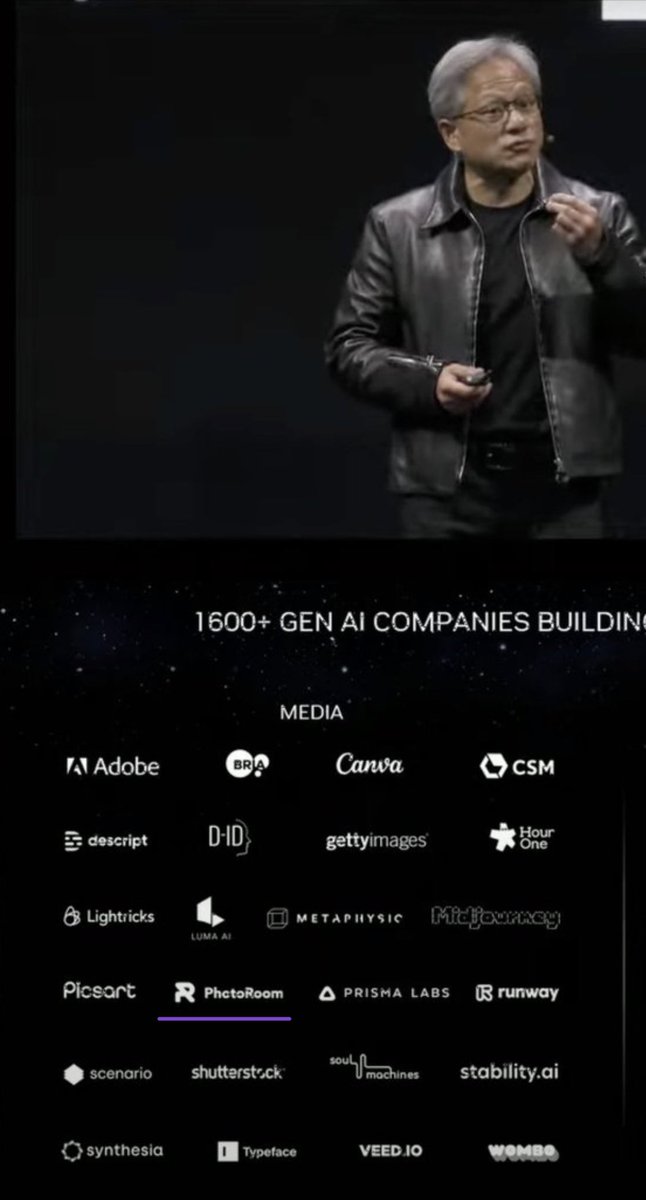 Nice <a href="/photoroom_app/">Photoroom</a> featuring at <a href="/nvidia/">NVIDIA</a> keynote 🔥