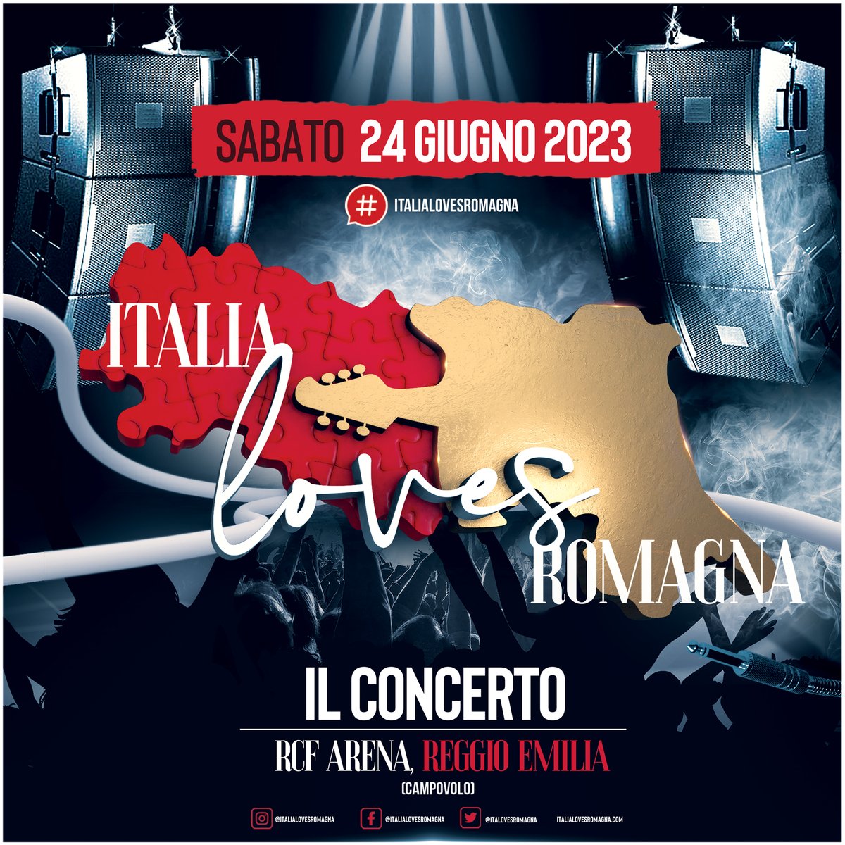 Sabato 24 giugno, Rcf Arena Reggio Emilia (Campovolo)
#ItaliaLovesRomagna
15 artisti uniti per le popolazioni colpite dall'alluvione
Biglietti disponibili ora! linktr.ee/italialovesrom…