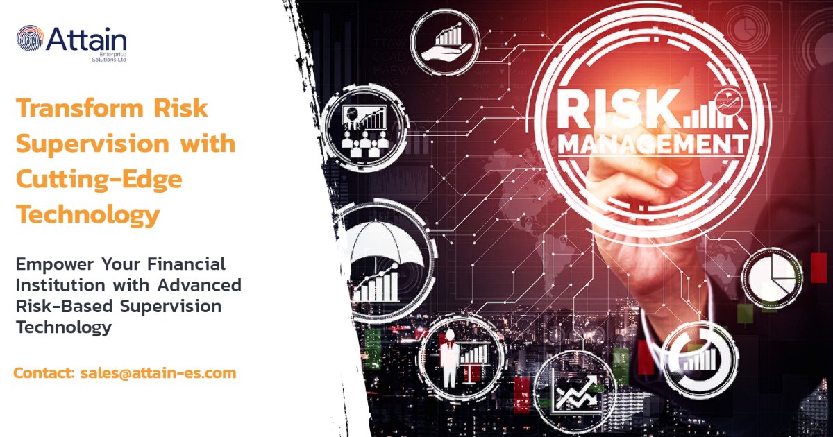 attaines's tweet photo. Stay ahead of the game with our advanced technology! Our cutting-edge Risk Based Supervision System empowers financial institutions to proactively manage risks, enhance compliance, and ensure regulatory oversight. Speak to us today. Email sales@attain-es.com #RiskBasedSupervision https://t.co/hZKw69t1hr