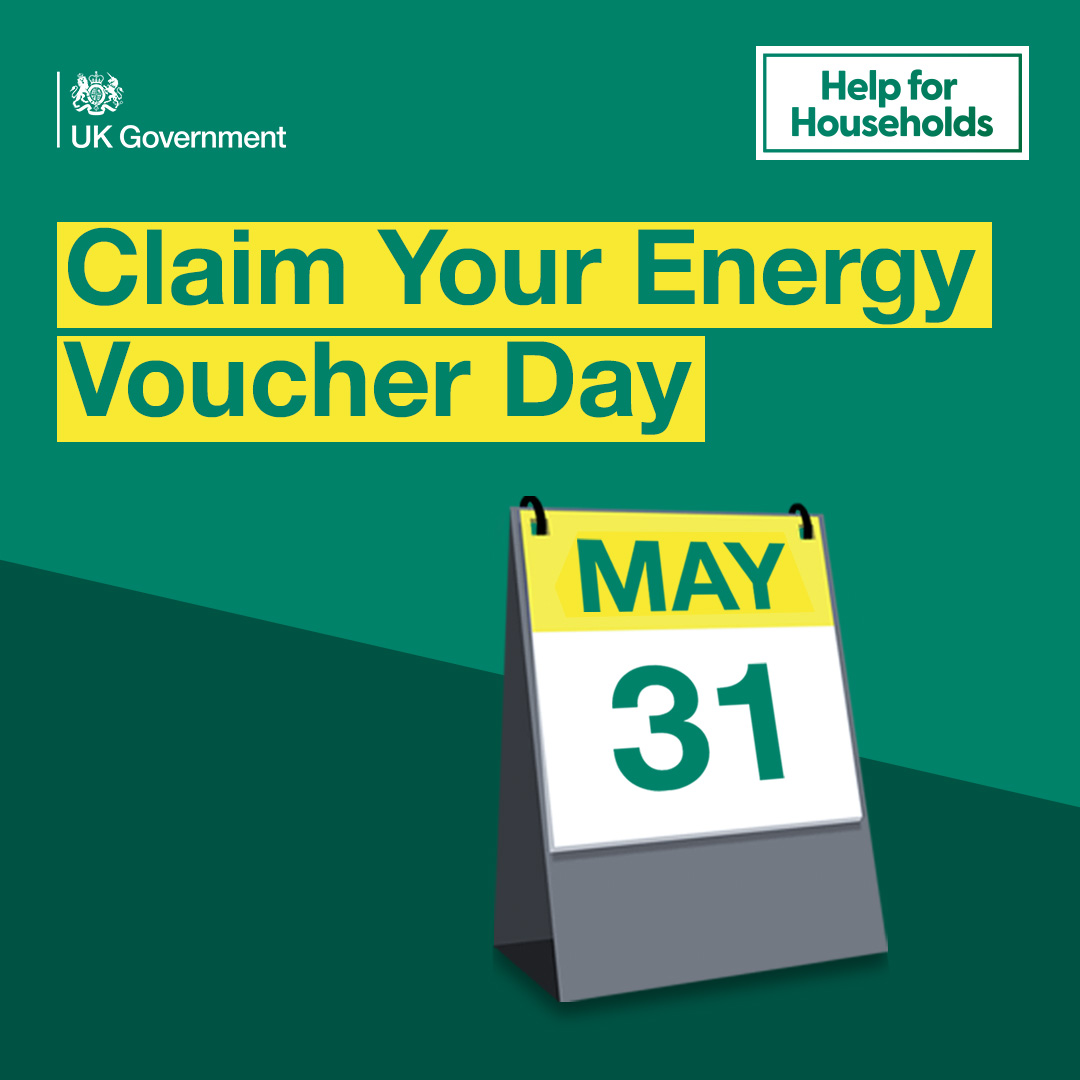 📢Claim Your Voucher Day is taking place on Wednesday 31 May. We're giving a national push to ensure traditional prepayment meter customers claim all of their energy bills support vouchers by the 30 June deadline 📅 Let your friends &amp; family on prepayment meters know!