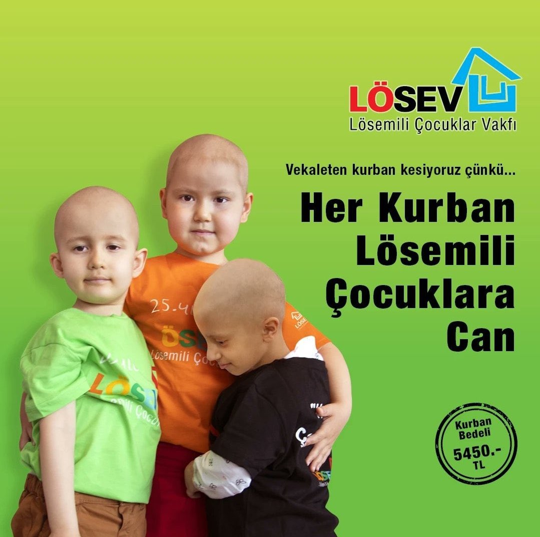 LÖSEV vekaleten kurban ve bayram bağışlarınızla hayat kurtarıyor💚 Çünkü #HerKurbanLösemiliÇocuklaraCan
#DoğumGününKutluOlsunLÖSEV 🎂

🌐 losev.org.tr/kurban
💻 Banka ve internet bağış ekranlarından LÖSEV
☎️ ALO LÖSEV 0(312) 447 06 60
📱 CAN yaz 3406'ya SMS gönder (10