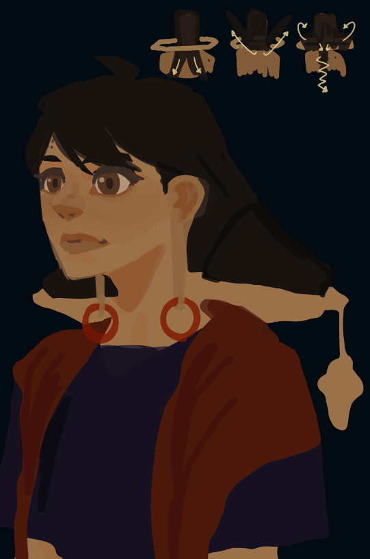budkalon's tweet image. Lawe and Her Hair

This is a distinctive style of the Kampung Labuan women&apos;s hairstyle. Their hairpin was an enlarged weaving shuttle, mirroring their lifestyle as a &quot;Kaén Tarum&quot; maker
#worldbuilding #austronesian #Nusantara