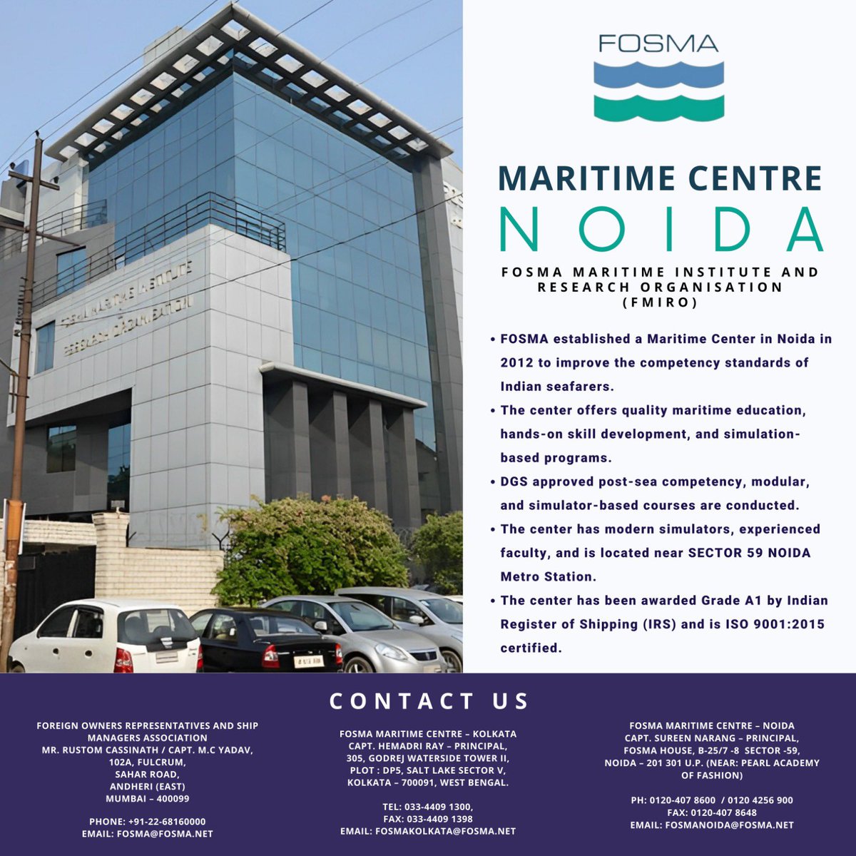 FOSMA MARITIME INSTITUTE AND RESEARCH ORGANISATION (FMIRO) #maritime #noida #training #learning #center