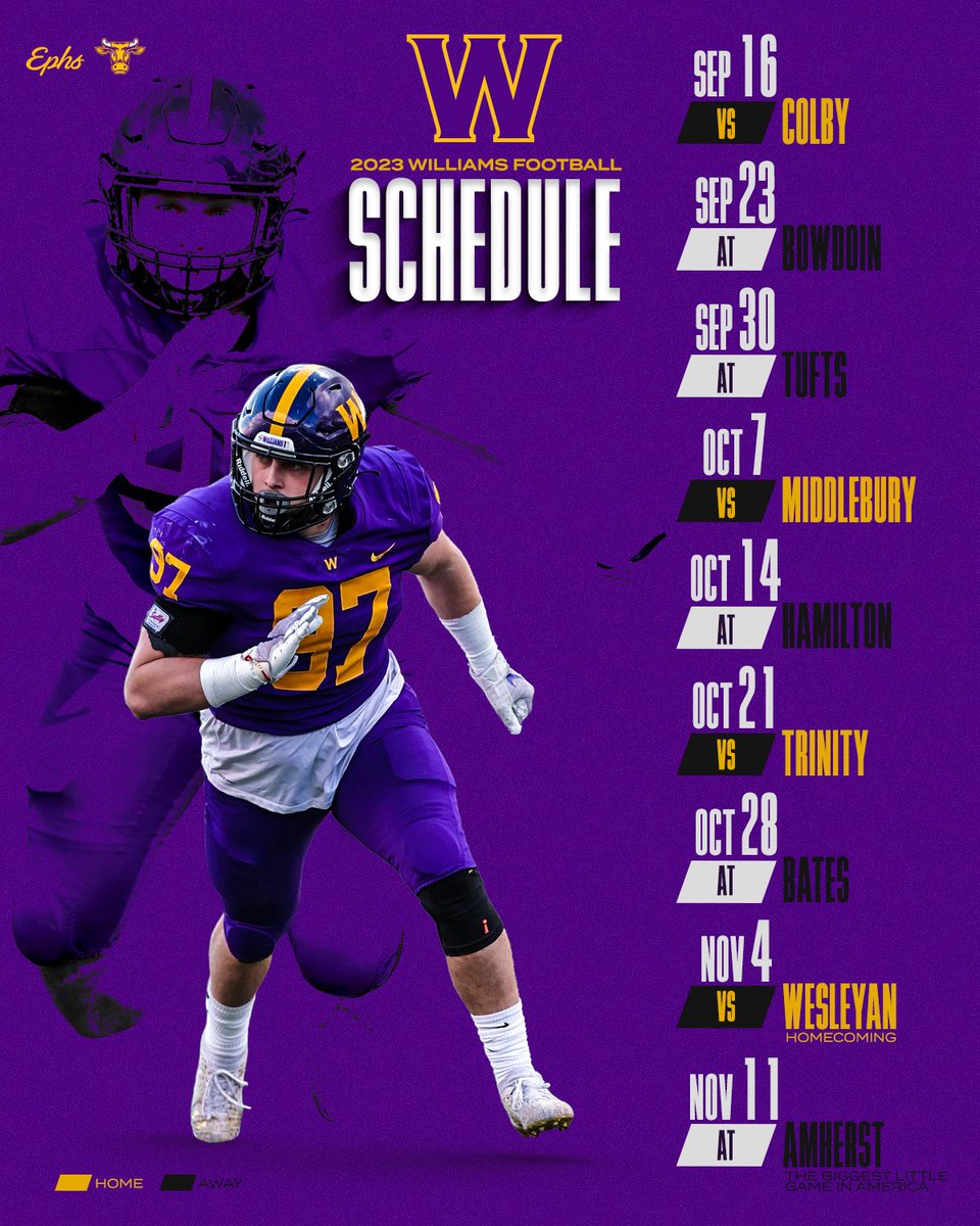 🟡WILLIAMS 2023 FOOTBALL SCHEDULE🟣