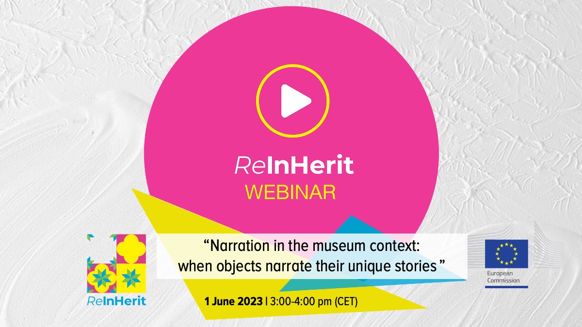 #newwebinar alert!

Last chance to register to our next webinar!

For more info & registration, visit: reinherit-hub.eu/news/f89efc59-…

#narration #storytelling #exhibitions #museumstrategy #ReInHerit #Webinar #MakeItYourOwn