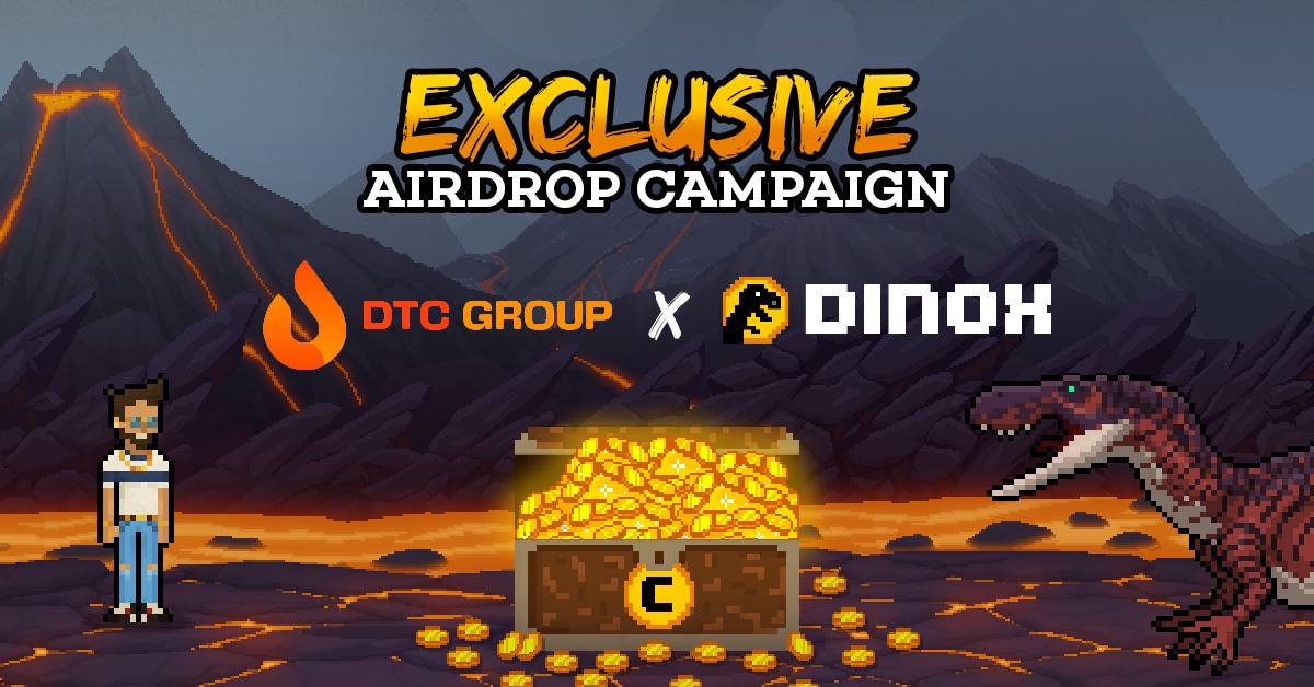 🔸 <a href="/DTCGroup_/">DTC Group</a>  x 🦖 @DinoXWorld Exclusive Airdrop Campaign

🏆 We are giving away $500 worth of $DNXC distributed to 30 random winners you just have to

1) Follow <a href="/DTCGroup_/">DTC Group</a>  and @DinoXWorld Twitter
2) Join DinoX Telegram: t.me/dinoxproject
3) Join DinoX Discord: