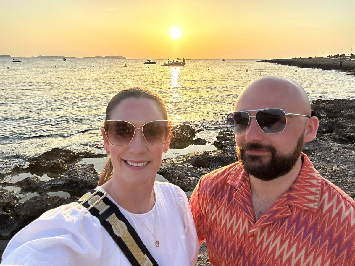 ClareTilly's tweet photo. The best time in Ibiza, some well needed us time 🌅🧡 @Danny_Fisher129 https://t.co/qANNcg7MWc