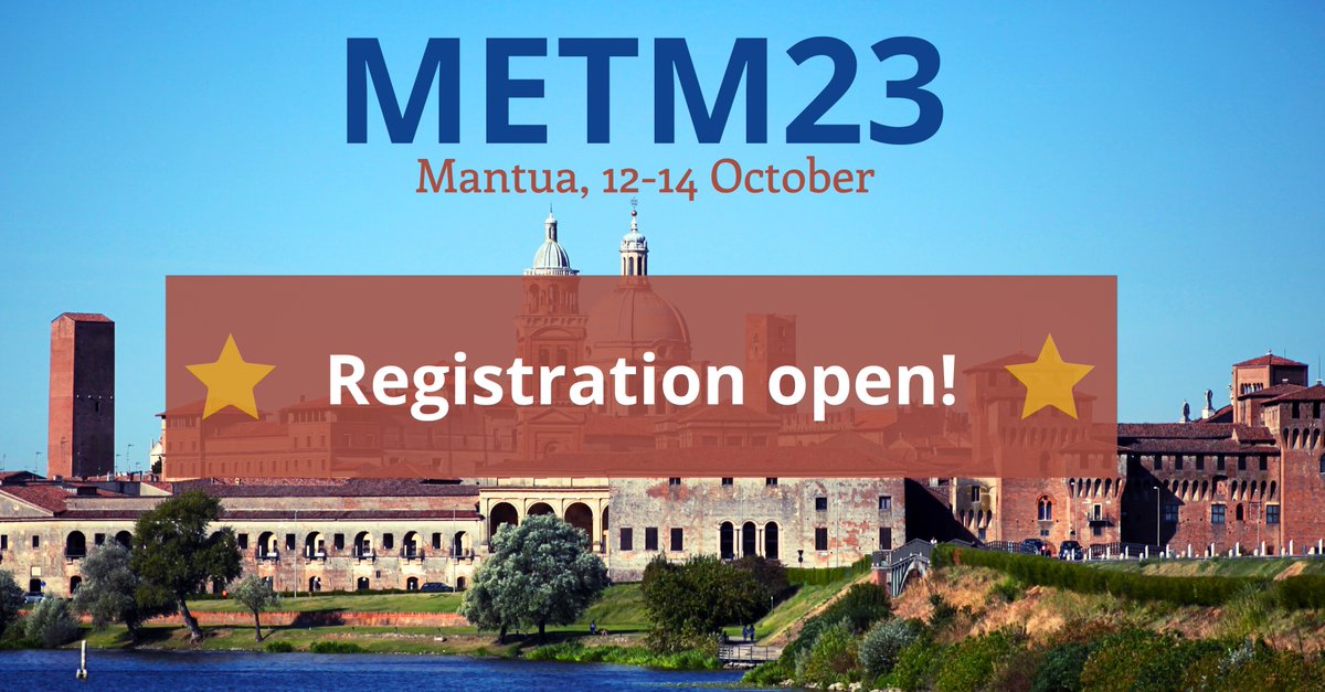 📢 METM23 registration is open 📢

And places are filling up fast!

Join us in Italy for a great line-up of workshops, conference sessions, social events and networking.

Discounted rate for sister associations.
👉 metmeetings.org/en/registratio…
See you there?

#METM23 #conference