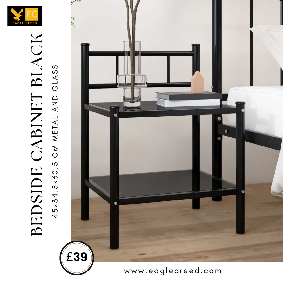 Eaglecreed_'s tweet photo. A sleek blend of metal and glass, perfect for any modern bedroom. With a compact design (45×34.5×60.5 cm), it adds sophistication to your space while keeping things organized. 
Get yours now at https://t.co/PTGH3MrnKb

#BedsideCabinet #ModernFurniture #HomeDecor https://t.co/qhNLD0wf1H