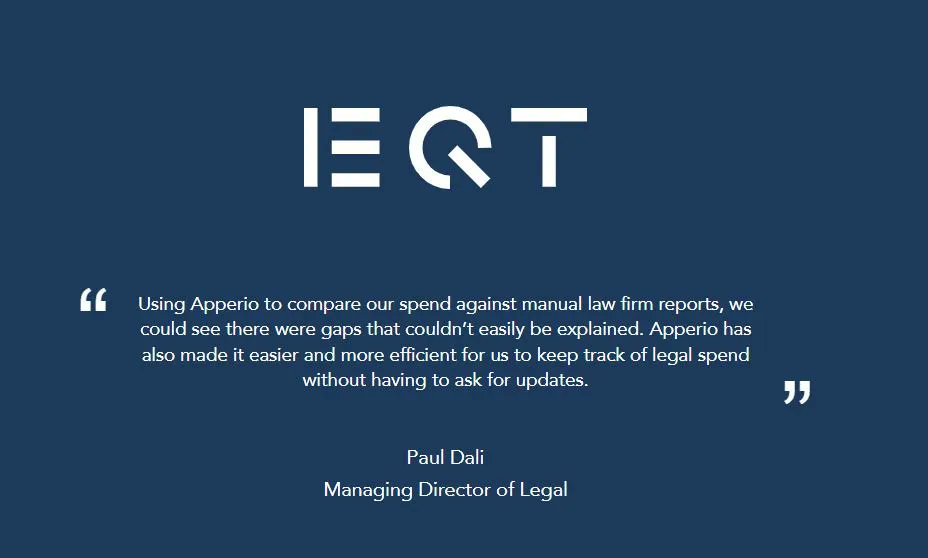 “Apperio has also made it easier and more efficient for us to keep track of legal spend without having to ask for updates. Our work can now be followed by logging in and seeing this directly in Apperio.”  

>>> buff.ly/3NKE6jH