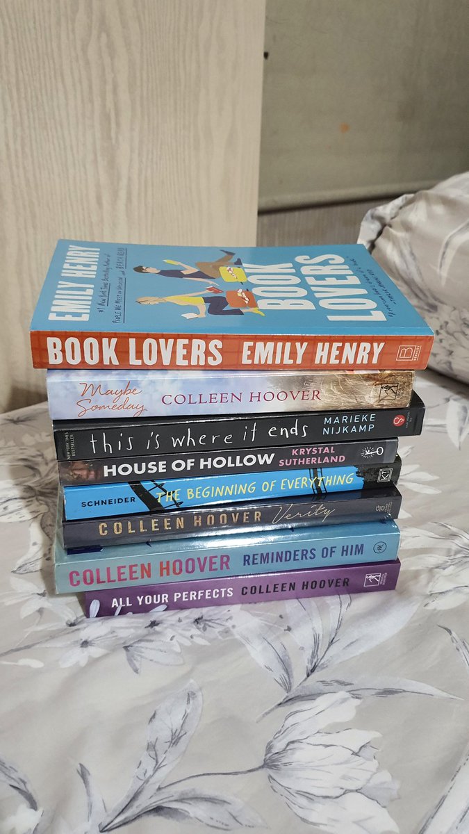 WTS Novel Import
Book Lovers
Maybe Someday
This is where it ends
House of Hollow
This is where it ends
The beginning of everything
Verity
All your perfects
reminder of him

BISA SHOPEE