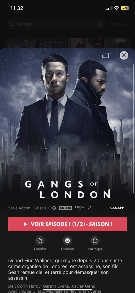 Les 2 premiers épisodes de la Saison 1 de Gangs Of London 🇬🇧 sont déjà disponibles sur My Canal

Allez y 👀🫵🏼
