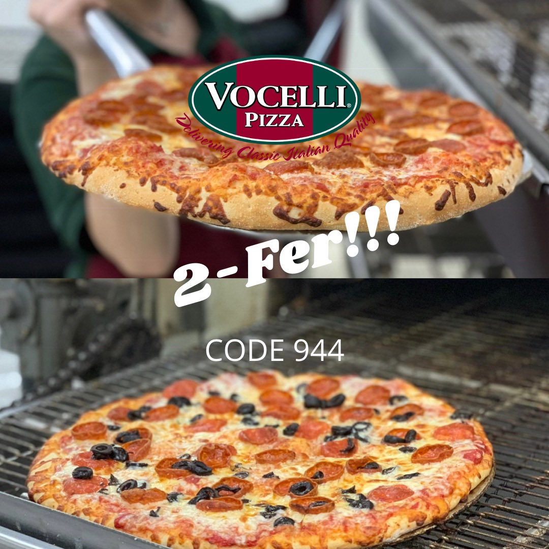 💪 HAVE A SUPER 2-FER TUESDAY!🍕🍕Buy 1 Pizza at menu price, get the next one FREE! Use code: 944. Order at vocellimd.com. We deliver! #crofton #vocellipizza #pizza #pasadenamd #glenburnie #twofertuesday #vocelli #delivery #pizzadelivery #carryout #food #pizzalover