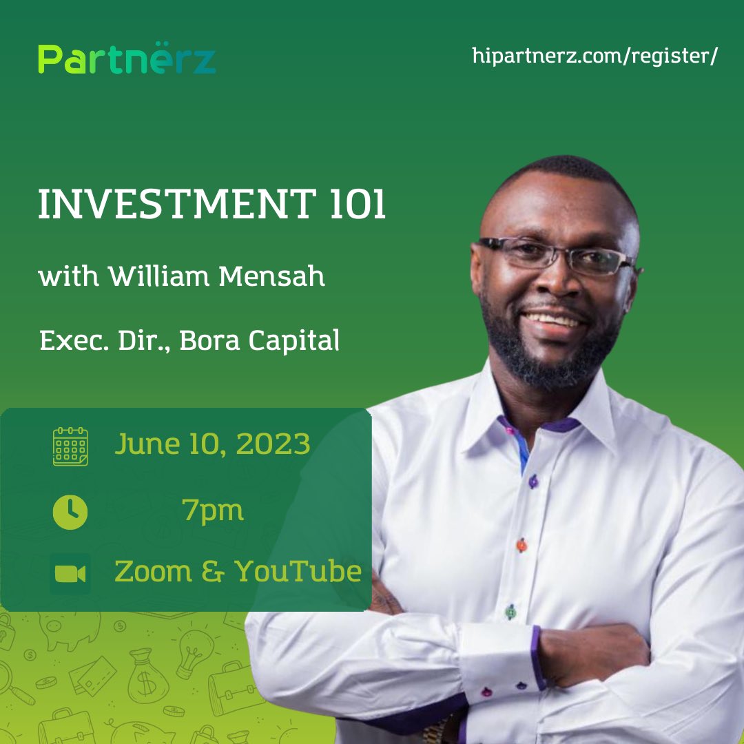 partnerzfp's tweet photo. Join us next month for the fourth session of our Financial Literacy Series, as we learn the basics of Investment💰💸💵
Register with us at https://t.co/DFIYlmFXsy and make payments at https://t.co/6cT62umFq1
#partnerz
#financialfreedom
#investment
#financialliteracy https://t.co/VTCncU7ooQ