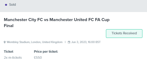 <a href="/SeatSnipers/">SeatSnipers</a> 1.1k for two wembo tickets