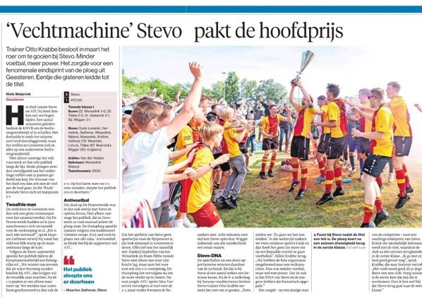 CombiGlas's tweet photo. Stevo 1 Kampioen!
Als 𝗵𝗼𝗼𝗳𝗱𝘀𝗽𝗼𝗻𝘀𝗼𝗿 zijn we super trots.
Samen met de steun van de 12e man hebben we het geflikt 💪
#Kampioen #wijdoenhetsamen #kopderveur #metmekaar #trots https://t.co/7QUalIHGBa