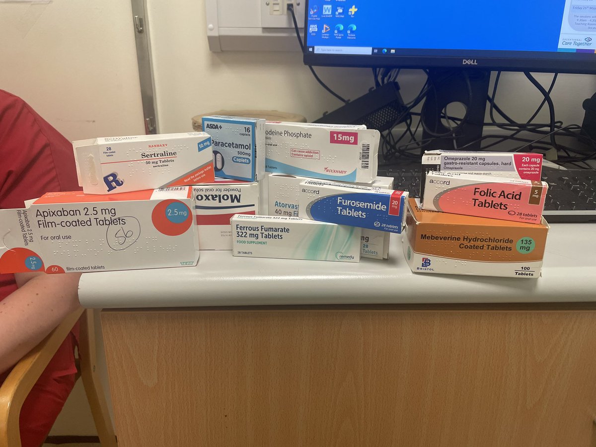 And this is why we have a pharmacist as part of our Frailty MDT in the emergency department (the patient found another four boxes in her bag after I took the picture…