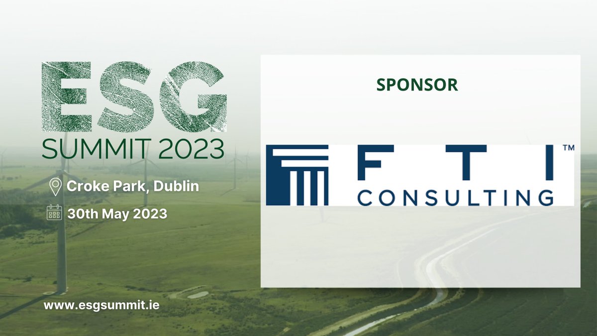 Thank you so much to our dedicated #ESGSummit sponsor @FTI_EMEA

FTI Consulting is a global business advisory firm in Ireland since 1999 dedicated to helping organizations manage change, mitigate risk and resolve disputes

Visit fticonsulting.com/emea/locations… for more information!