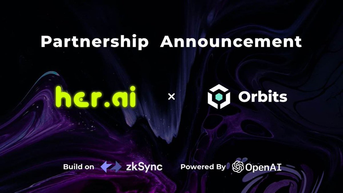<a href="/Orbits_DEX/">Orbits</a> X <a href="/0xHer_AI/">Her.AI</a>,the first #AIGC virtual girlfiend on zkSync

1·Follow+RT
2·Join DC discord.gg/x9fGctavGV 
3·Tag your 3 friends in the comments

🏆10 X guaranteed NFT WL for Her.AI（free mint）

⏰ 48Hrs

#BRC20 #Airdrop #zksync #zkBridge
