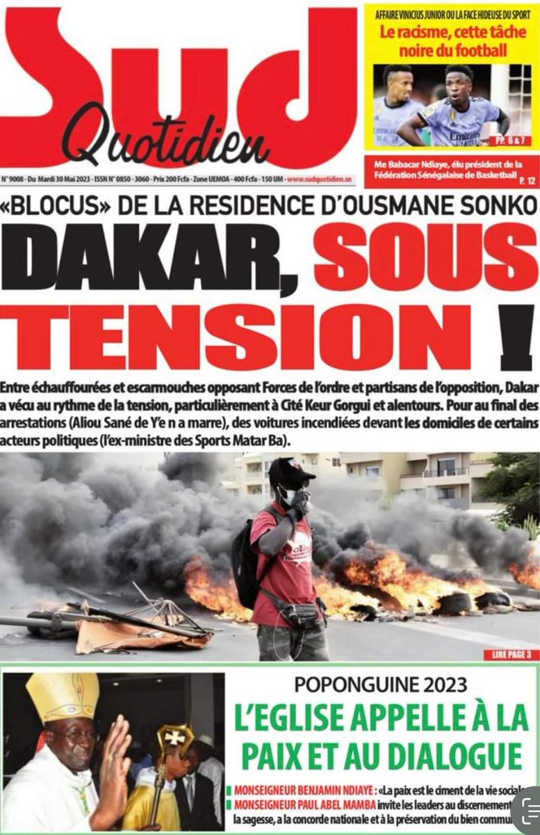 Mo_Njaay's tweet photo. Sama #revuedepresse du Mardi 30 Mai 2023.Bonne lecture à toutes et à tous. #Sénégal,#Kebetu,#RevueDepresseSn,#FreeSenegal,#SudQuotidien,#Walf,#YoorYoorBi,#LaTribuneSn,#RFI,#bbcafrique,#VOAAfrique,#France24,#AmnestySenegal,#RSF,#LSDH https://t.co/BpqHmSEqI4