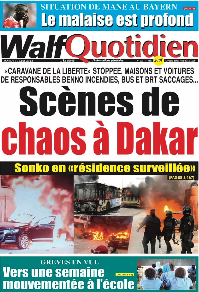 Mo_Njaay's tweet photo. Sama #revuedepresse du Mardi 30 Mai 2023.Bonne lecture à toutes et à tous. #Sénégal,#Kebetu,#RevueDepresseSn,#FreeSenegal,#SudQuotidien,#Walf,#YoorYoorBi,#LaTribuneSn,#RFI,#bbcafrique,#VOAAfrique,#France24,#AmnestySenegal,#RSF,#LSDH https://t.co/BpqHmSEqI4