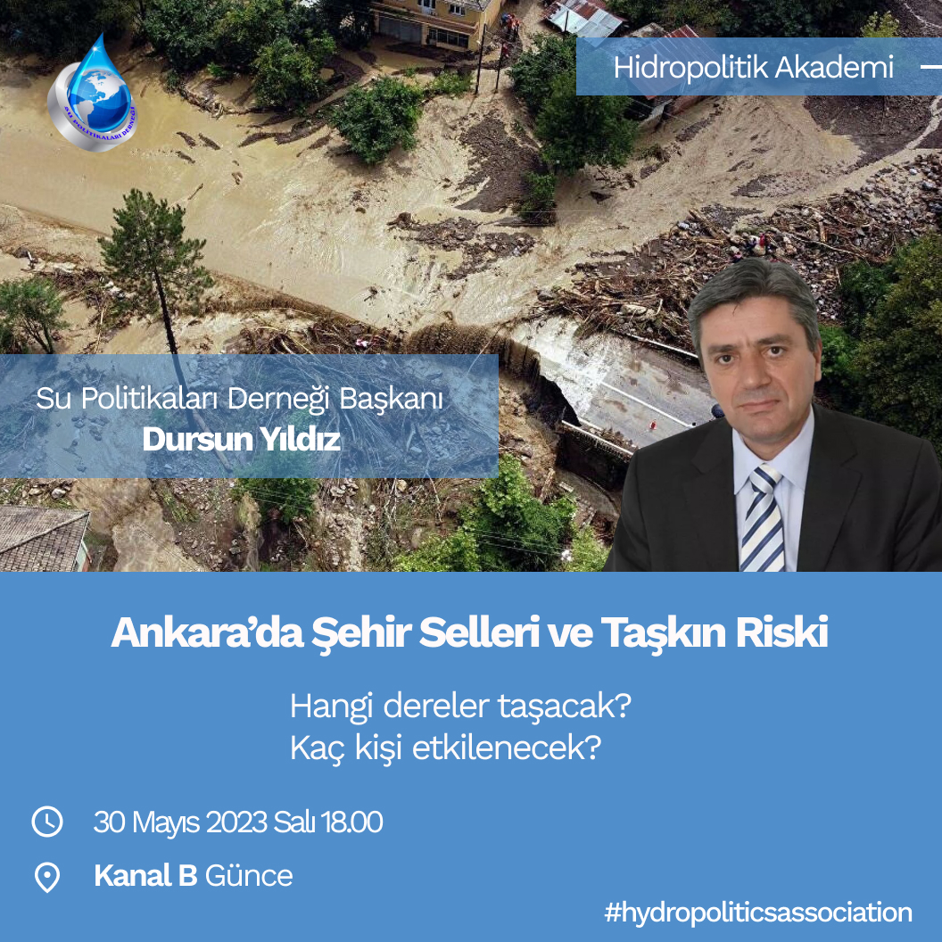 30 Mayıs salı günü saat 18.00'da Kanal B’de Günce Programında, Ankara'da şehir selleri ve taşkın riskleri konularını konuşuyoruz.

🗓️30 Mayıs 2023
⏰18.00
📍Kanal B

#hydropoliticsassociation #iklimdeğişikliği #suyönetimi #guncekanalb #geçkalıyoruz #selfelaketi #sel #ankara