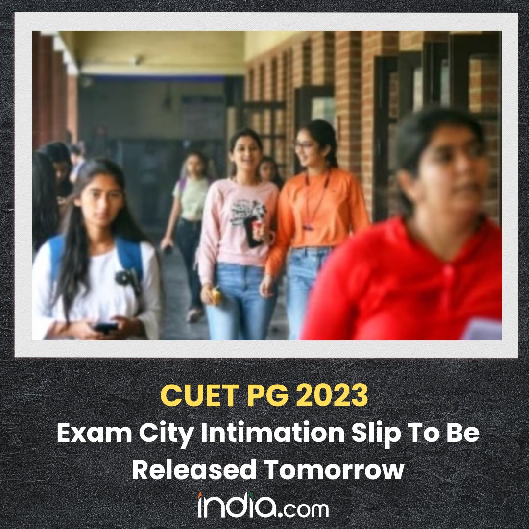 indiacom's tweet image. The #NationalTestingAgency will release the examination slip of #CommonUniversityEntranceTest Postgraduate 2023 on May 31, #UGC chief #MamidalaJagadeshKumar said.
Read: t.ly/8s_R
#CUETPG #NTA