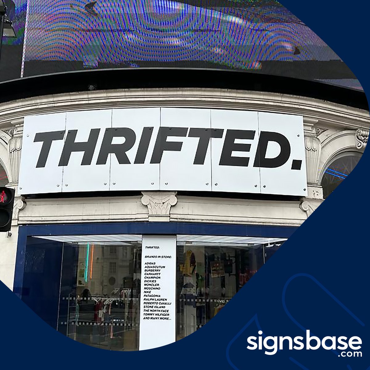 signsbase's tweet photo. We always love a bit of work in The City. Our recent installation of removable @Metamarkuk vinyl installed just under the Piccadilly Lights - a nice and easy day for our fitters! ๐ #customsignage #temporarygraphics #digitalprint https://t.co/rE5v7DoAqw