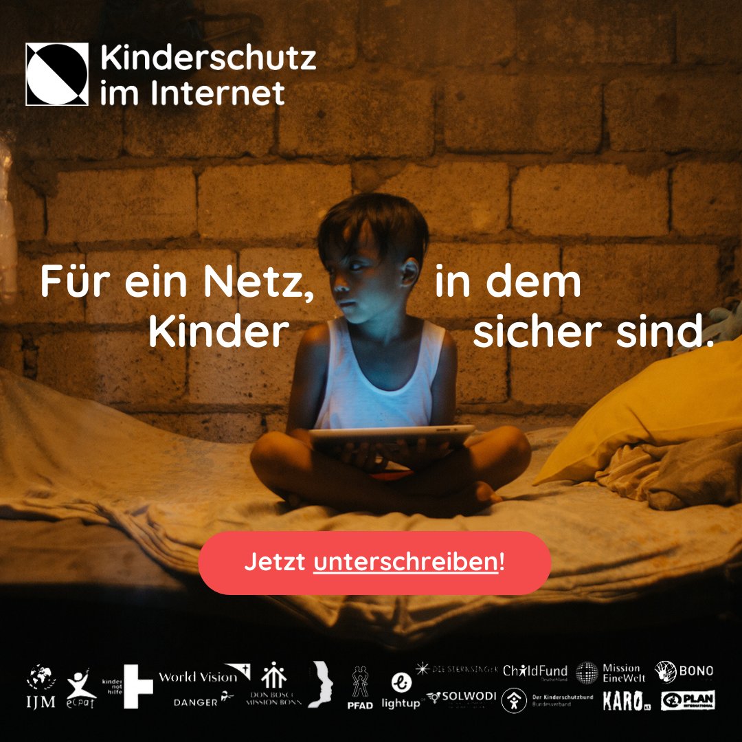 IJMDE's tweet image. ➡️Für ein Netz, in den Kinder sicher sind sammeln wir gemeinsam mit @ecpatgermany, @kindernothilfe, @worldvisionde u.v.m. Unterschriften. Was wir von der Bundesregierung fordern, kannst du hier nachlesen: ijmde.org/petition

#endosec #kinderschutziminternet #safeseinonline