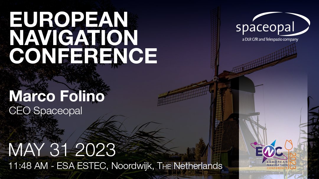 spaceopal's tweet photo. 🗓️Are you attending the European Navigation Conference #ENC23 tomorrow? Don't miss the keynote by Marco Folino, CEO of #Spaceopal, dedicated to innovation and the future of satellite navigation systems #GNSS.
Learn more 👉 https://t.co/hsF6aJTf3n https://t.co/Lt0wB8G0ef