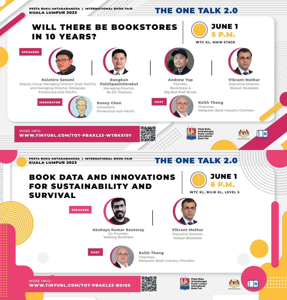 The One Talk will bring together leaders in publishing, bookselling, bookfairs and events, libraries, the World Book Capital, and employability. Our Executive Director of Nielsen BookData India, Vikrant Mathur, will be speaking. tinyurl.com/tot-pbakl23-wt… tinyurl.com/tot-pbakl23-bd…
