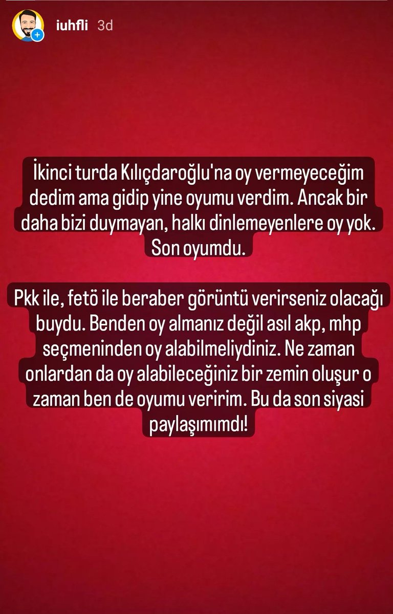 Bu da siyasi son paylaşımım!