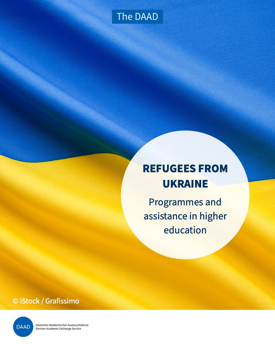 DAAD_Germany's tweet photo. The #DAAD supports the integration of #refugees from #Ukraine at institutions of higher education in Germany. The National Academic Contact Point Ukraine has compiled a comprehensive list of programmes and offers of assistance, listed by city or region: ➡️ https://t.co/CdD0eGNA7a https://t.co/YLAv9Zb3rl