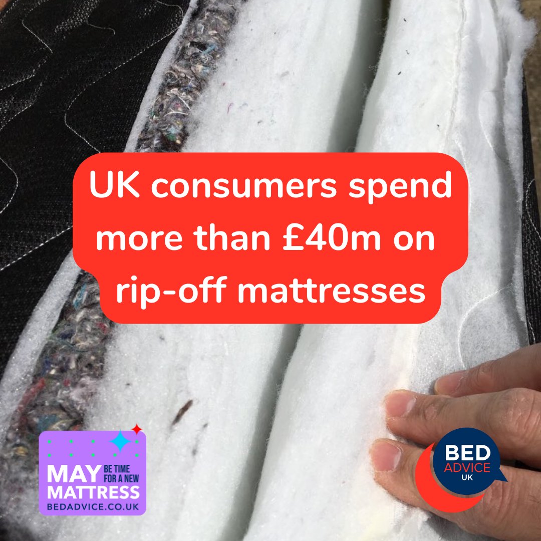 Our latest research with @thebedfed found UK consumers spend more than £40 million on rip-off mattresses. ➡️ Learn more and follow our tips for avoiding mattress scammers: bedadvice.co.uk/nbf-calls-for-…