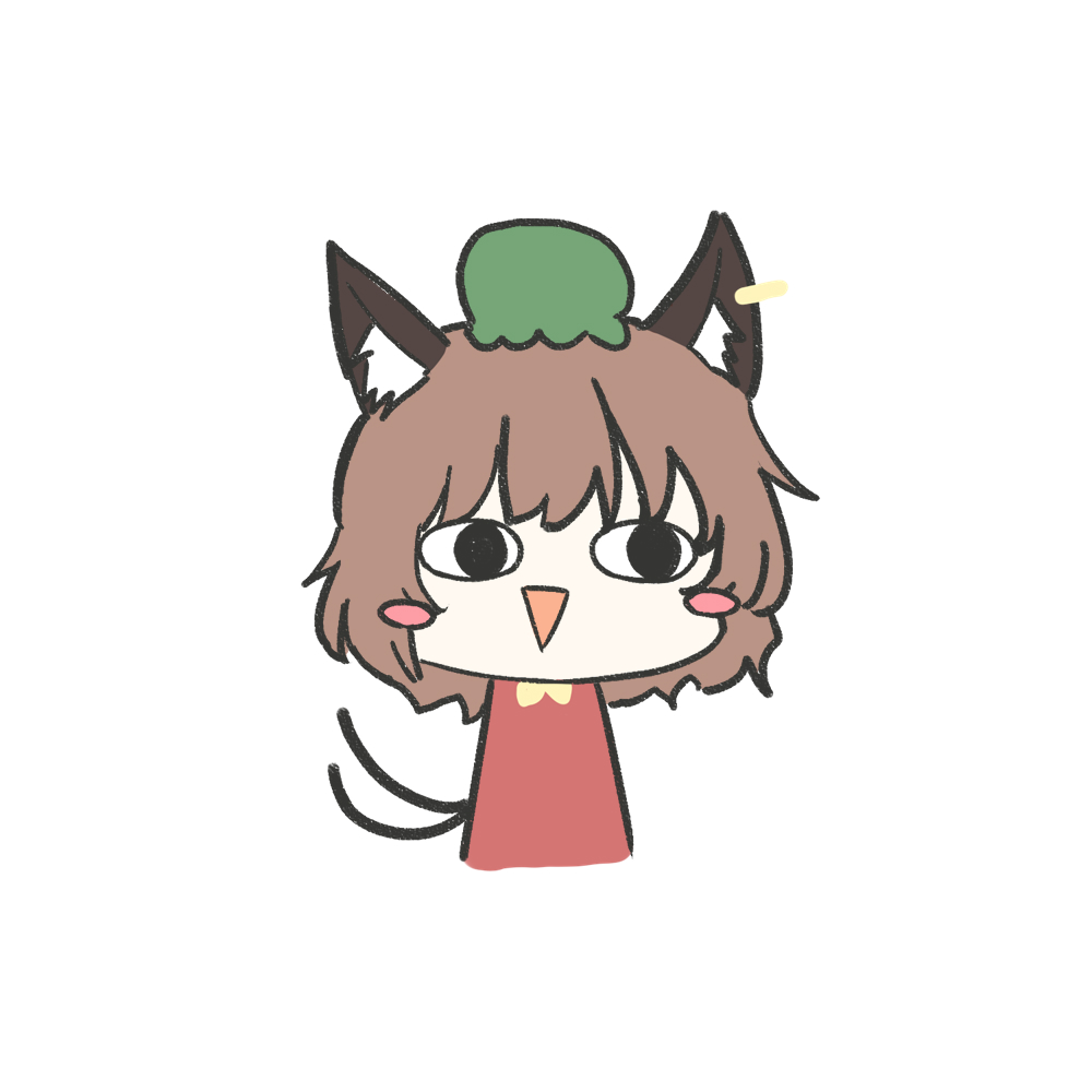 chen 1girl animal ears tail cat ears brown hair hat multiple tails  illustration images