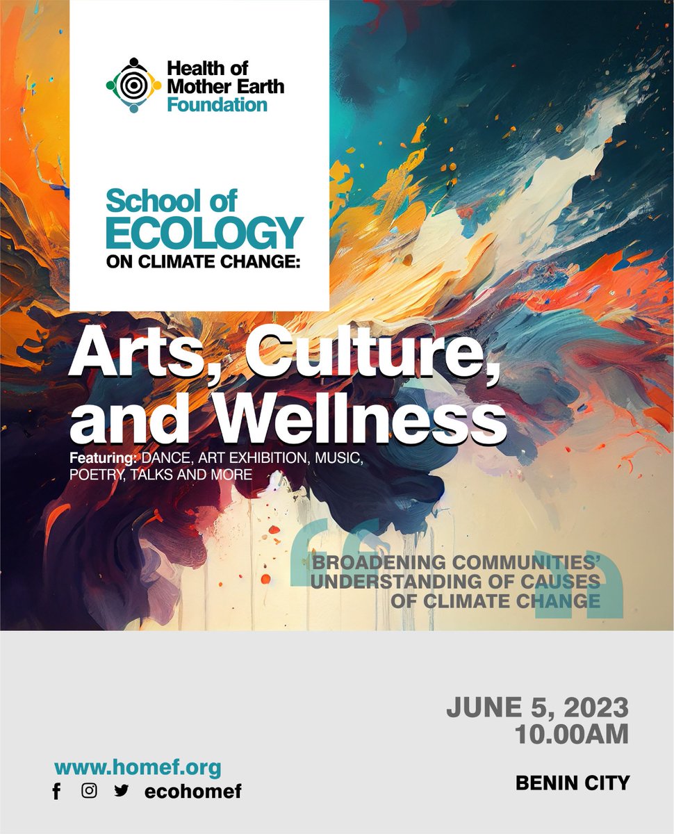 School of Ecology is here again! 🥳

Happening June 5, we'll be using the power of art to illuminate the urgent need for change. 

With music, poetry and drama, we will centre grave ecological challenges and empower ourselves to seek solutions. 

Register: bit.ly/SOE-Arts-and-C…