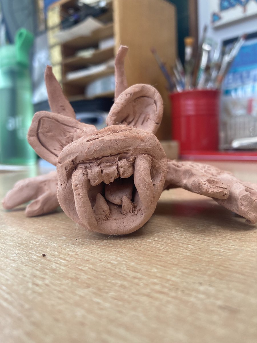 Dempsey_art's tweet image. Y5 Kacper’s creature initially collaged from magazine images and inspired by Dinosaurs. Today is our third session on this where we will paint the clay creature. Awesome skills 🌟 #artteaching #clay #primaryart