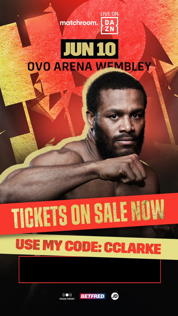 If you haven't got your tickets for my final eliminator fight June 10th, use the link below with the code CCLARKE: 

bit.ly/3n55wpQ