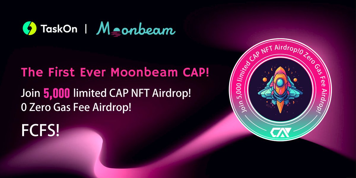 🎉 Excited to start our new adventure on <a href="/MoonbeamNetwork/">Moonbeam Network</a>!  

This move will empower #Moonbeam ecosystem with #TaskOn growth tool, enhancing user engagement and ecosystem development.  🚀

Claim #CAPs to celebrate👇 
taskon.xyz/campaign/detai…  

Read more:  
link.medium.com/nR2YoEoHdAb