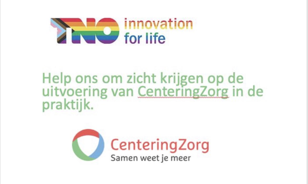 Vul alsjeblieft vandaag of morgen de Monitor Centering 2023 van TNO in survey.tno.nl/tiemfubjpf?l=nl