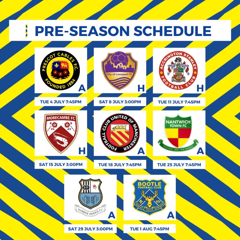 theyellows's tweet photo. Pre-season schedule: CONFIRMED 📅

The Yellows will play eight pre-season friendlies in the build up to the 2023/24 @TheVanaramaNL North season!
