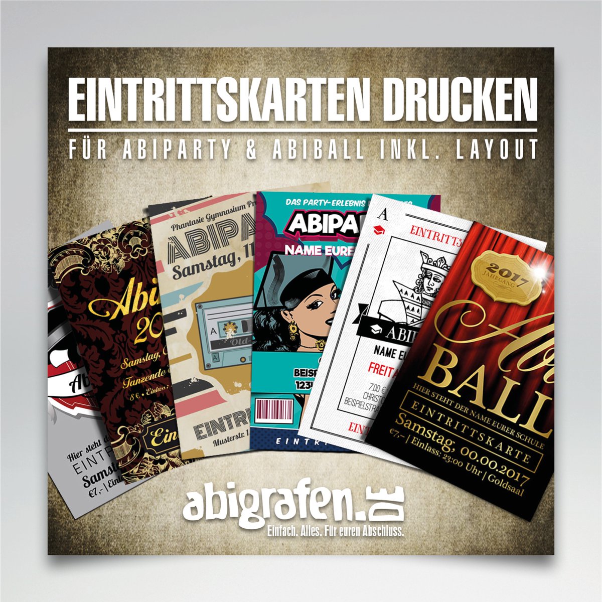 abigrafen's tweet photo. Ihr habt keine Zeit oder keinen Bock, ein eigenes Abiparty/Abiball Eintrittskarten Design zu erstellen? Kein Problem – wir bieten euch unsere professionelle Hilfe an.
https://t.co/7VuOToqOTk
#abigrafen #abitur #dortmund #gestalten #abishop #allesfüreurenabschluss #abizeitung https://t.co/IJbqQaBSun