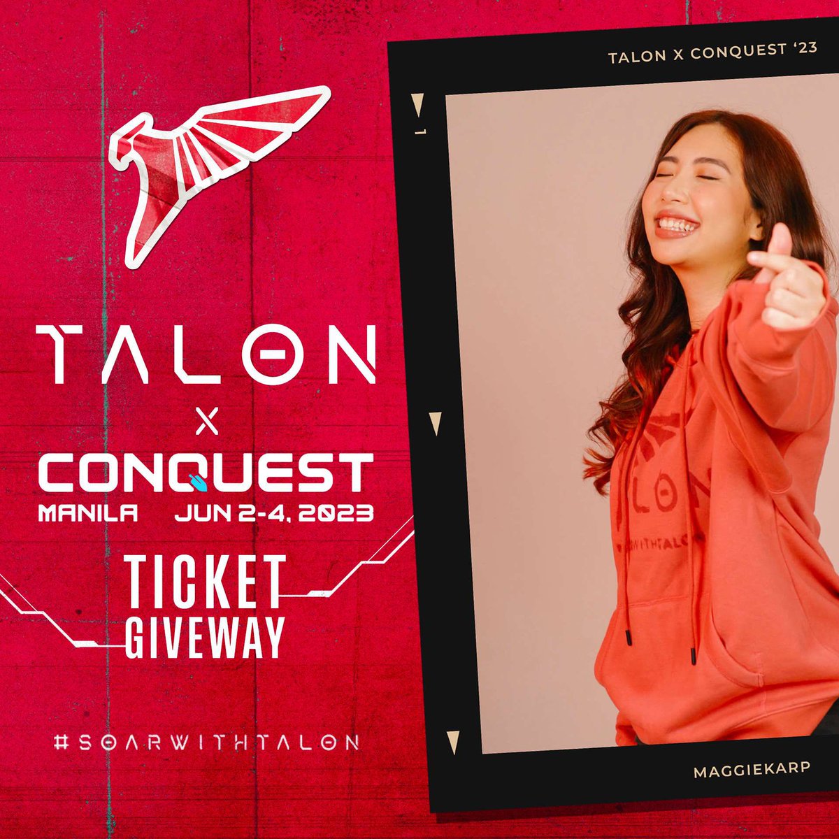 no tickets for conquest yet? @TALON_ESPORTS got you!

☑️ Follow @CGaming_SEA, @PlayOmega and @magukarp
☑️ Like & Retweet this post
☑️ Tag a friend you want to go with

Winner will be drawn on tomorrow May 31, 2023 9:00PM (SGT) 

#SOARWITHTALON #SEApremacy #SeeYouInTheSkies