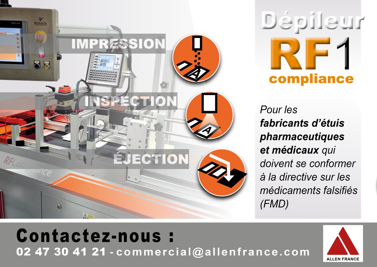 Allen_France_'s tweet image. ALLEN FRANCE vous présente un dépileur spécial, RF1compliance.

#Dépileur #sérialisation #marquage_étuis #RFcompliance #ALLEN_France