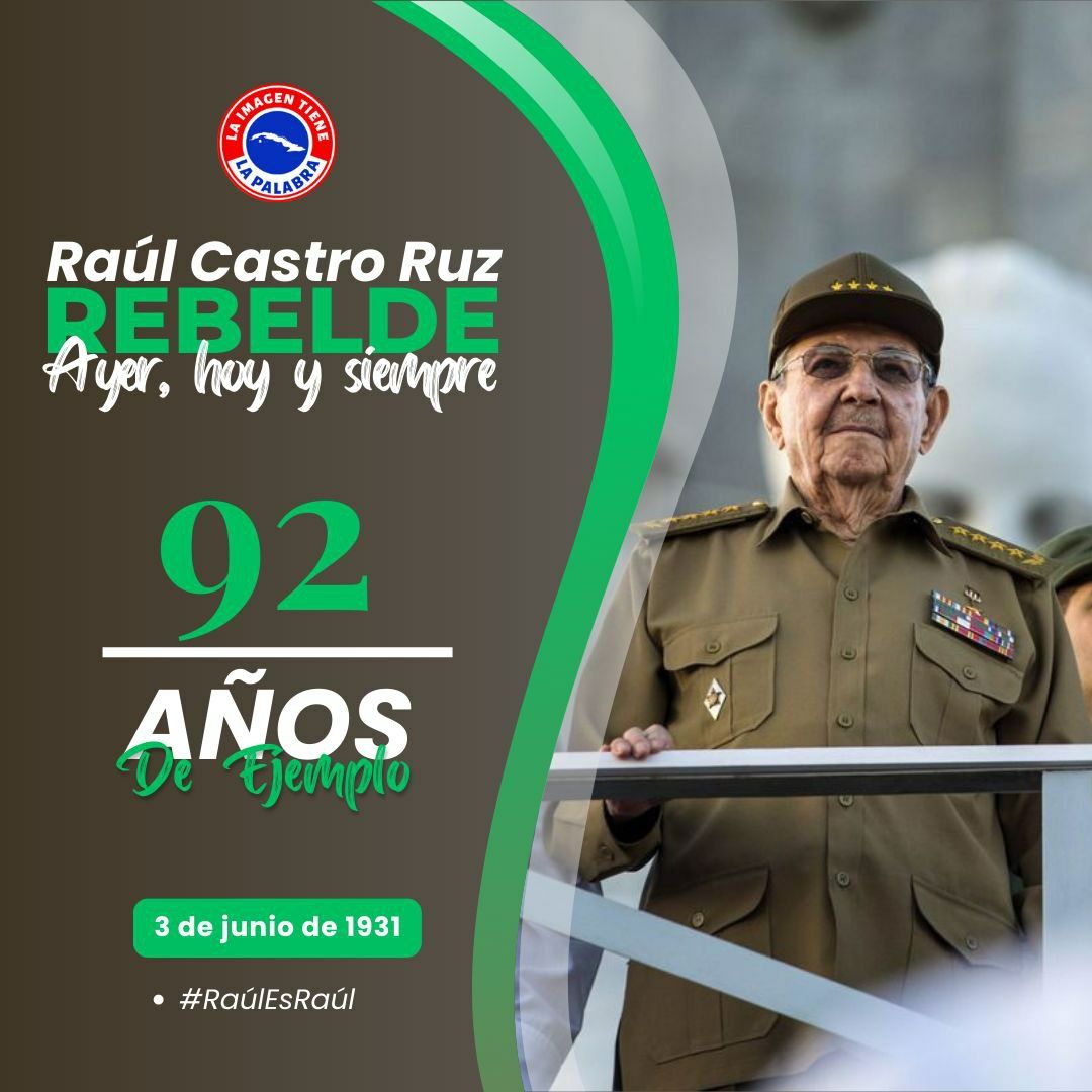 Del pensamiento de Fidel:
Yo puedo afirmar que en Raúl se observan conjuntamente con sus cualidades políticas, morales y éticas, aptitudes de mando, dirección, organización, exigencia y disciplina que lo llevan al éxito en todas las tareas que acomete.
#RaulEsRaul